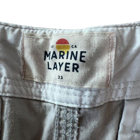 Marine Layer Men’s Shorts 7" Chino Beige Size 33 Nautical Preppy Beach Casual - Picture 6 of 9